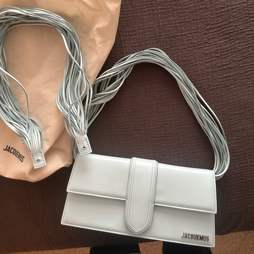 Jacquemus Blue Le Bambino Long Ficiu Leather Handbag